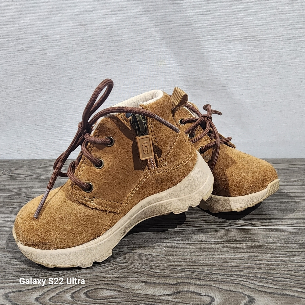 UGG Kids Brown Suede Lace-Up Boots